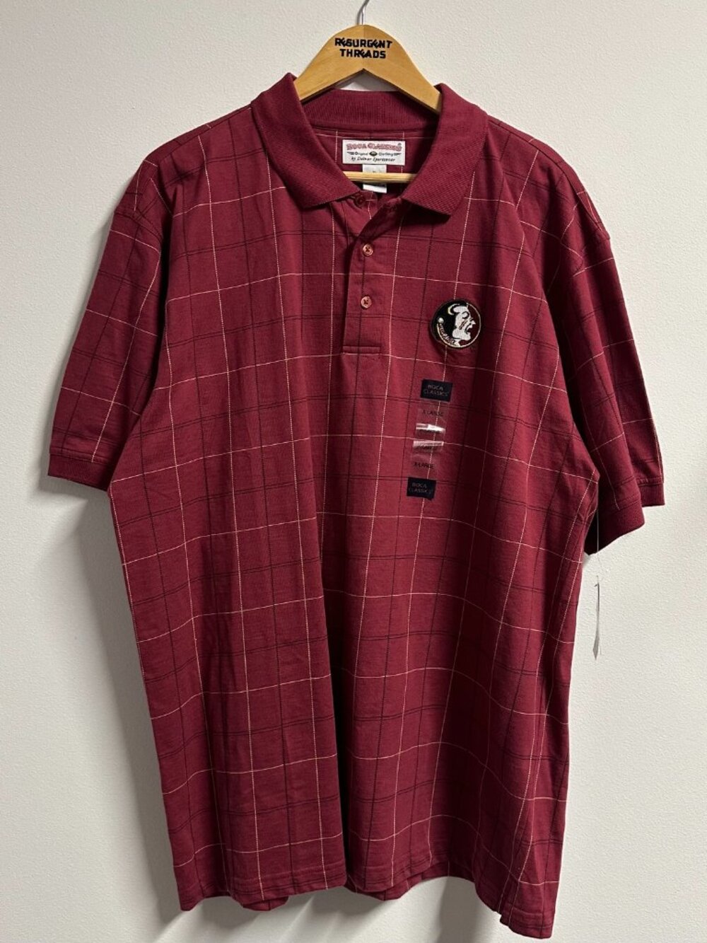 Vintage FSU Florida State University Seminoles Boca Classics Polo Shirt XL NWT
